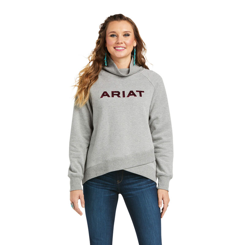 Ariat Sweatshirt Damen - Real Crossover Grau ( ODKGB-2643 )